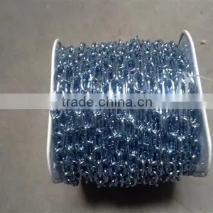 Short Link Welded Chain, Blue/black Plastic Spools, Zinc Plated Chain thumbnail-1