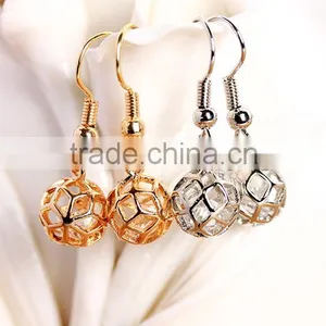 Fashion Crystal Hoop Earrings Clear White Rhinestone Earrings Bridal Earrings thumbnail-1