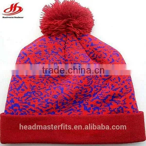 Custom Designer Jacquard Pom Pom Knitted Beanie thumbnail-2