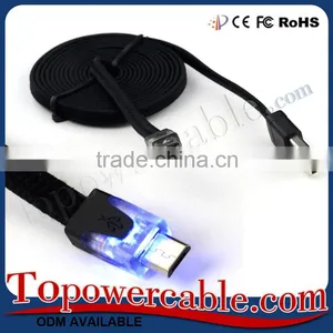 Led Light Double Color Usb 2.0 Weave Data Cable For Samsung S4 For Sony Z3 thumbnail-5