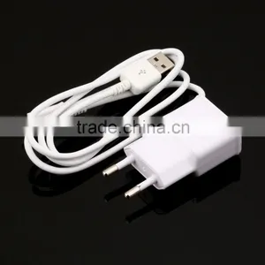 EU Plug Wall Charger + USB Data Cable for SamSung Galaxy Note2 II N7100 S4 S3 Wholesale thumbnail-1