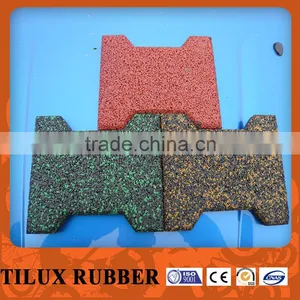 Kids' Playground Colorful EPDM Dog-bone Rubber Tiles thumbnail-1