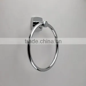 High Quality Square Base Chrome Cheap Bathroom Towel Ring thumbnail-1
