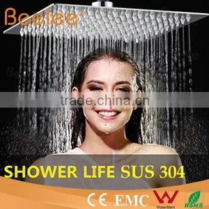 Beelee 2mm Ultrathin Stainless Steel Bath Shower Head thumbnail-1