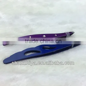 PROFESSIONAL COSMETIC EYEBROW LAVENDER SLANTED TWEEZERS thumbnail-1