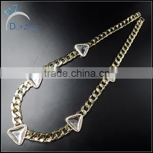 Latest Big Stone Gold Chain Hip Hop Necklace thumbnail-1