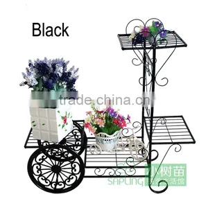 Decorative Wrought Iron Bicycle Flower Shelf thumbnail-2