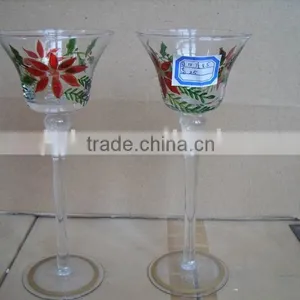 Hand Made Painted Glass Candleholder thumbnail-1