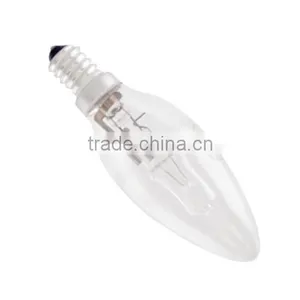 Halogen C35 Candle Light Bulb 28w Glass Body E14 thumbnail-3