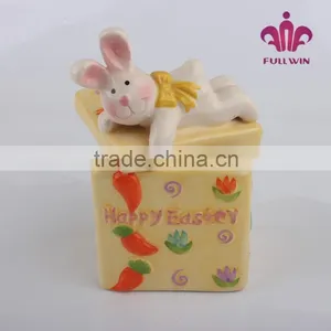Easter Ceramic Porcelain Canister Square Ceramic Canister thumbnail-6