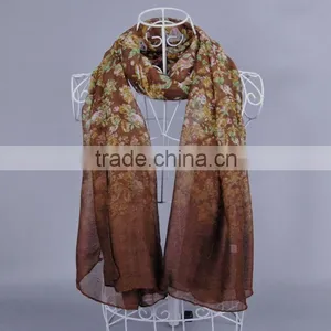 OMBRE Fashion Scarf Flower Pattern Women Voile Scarves 180*90 Pashmina Shawls Muslim thumbnail-2