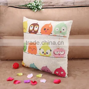 2015 Cotton and Linen Cartoon Cute Bird Sofa Cushion Cover American Country Creative Pillowcase thumbnail-2