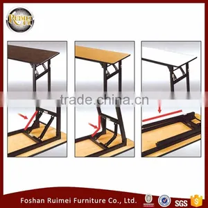 New Design White Steel Legs Folding Wooden Square Table thumbnail-4