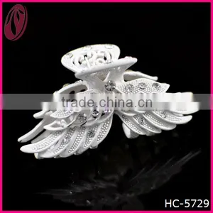 New Trendy Metal Wings Hair Claw With Rhinestone thumbnail-1