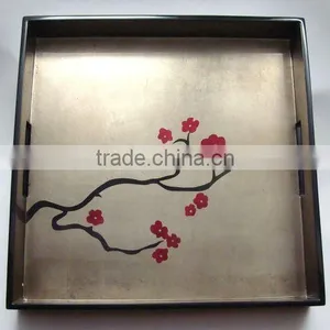 Best Selling Eco -friendly Square Lacquer Wood Serving Tray thumbnail-1