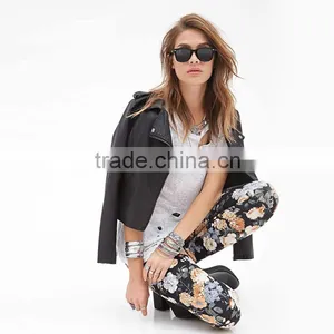 New Women Floral Print Leggings Stretchy Sexy Jeggings Pencil Pants Plus Size thumbnail-3