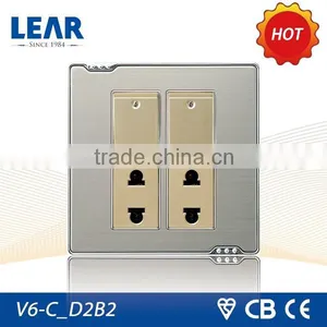 Classic Design Metal Plate Home Appliance Switch Socket thumbnail-1
