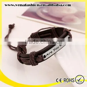 Ready Engraved Men Bracelet Leather Fashion Men's Bracelet Quality Choice thumbnail-1