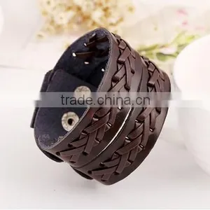 2016 Hot-selling Unisex Punk Style Vintage Leather Bracelet thumbnail-5
