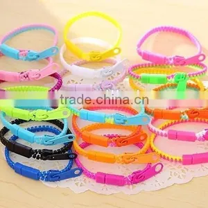 Trendy Rainbow Color Zipper Bracelet Fluorescent Neon Bracelet thumbnail-1