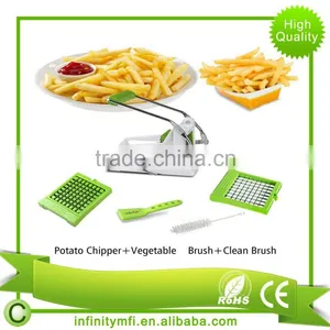 High Quality Vegetable and French Fry Cutter Stainless Steel Potato Chipper French Fry Chips Cutter Slicer Chopper 2 Blades thumbnail-4