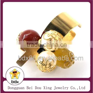 Handmade Stylish Stainless Steel Catholic Religious Our Father Jesus Cross Finger Rings With Colorful Pearls Made In China thumbnail-1