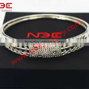 Factory Handmade Silver Bangle,wax Micro Pave Cubic Zirconia Jewelry,hot Sale Wholesale 925 Silver Bangle Jewellery thumbnail-1