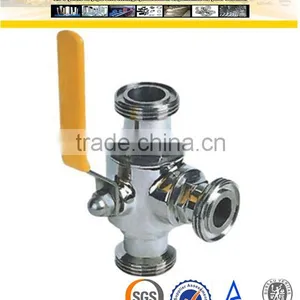 SS304/316 Stainless Steel Sanitary 3 Way Ball Valve 4 Inch thumbnail-4