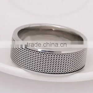 Wholesale Fashion Design 316L Surgical Steel Nets Surface New Design Finger Ring thumbnail-2