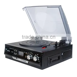 Rain Lane Hot Selling Record Player Usb Converter Wooden Turntable Radio Player Vintage Charm Cassette Converter thumbnail-3