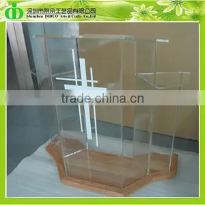 DDL-0023 ISO9001 Chinese Factory Made SGS Test Wholesale Modern Wooden Church Podium Designs thumbnail-3