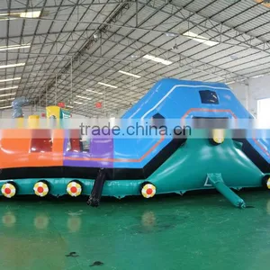 2016 Sunjoy Hot Sale Inflatable Giant Locomotive Caterpillar Obstacle Course Toys for Kids and Adults thumbnail-5