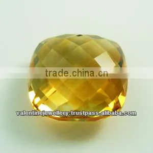 Cushion Briolite Natural Citrine Gemstone, Both Side Faceted Gemstone for Wholesale, Loose Semi Precious Gemstone Manufacturer f thumbnail-1