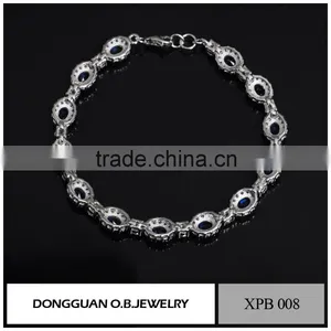 Chain Link Bracelet Wholesale Handmade Jewelry Natural Stones /Silver Gemstone Bracelet thumbnail-2