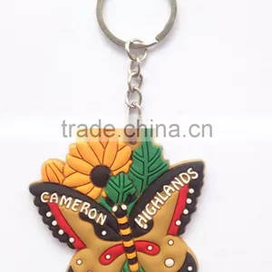 Wholesale Butterfly Shaped Metal Keychain Soft PVC Rubber Fashion Key Chain thumbnail-1