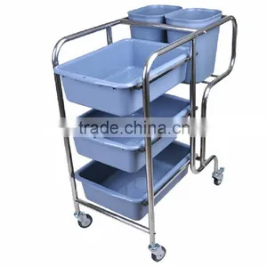 Hotel and Restaurant Stainless Steel Collecting Trolley Dish Collecting Cart thumbnail-4