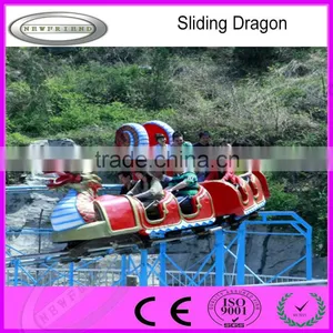 Funfair Kids and Adults Outdoor Amusement Park Rides Dragon Sliding Roller Coaster for Sale thumbnail-1