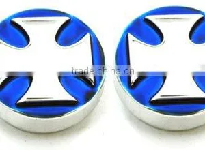 All Sales Interior Dash Knobs (set of 4) AC+4wd Knob- Iron Cross Blue thumbnail-1