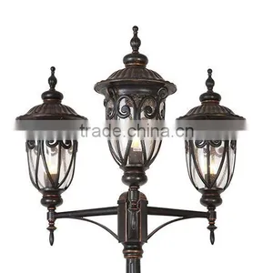 European Style IP44 Three Head Street Die Cast Aluminum Outdoor Pole Light thumbnail-6