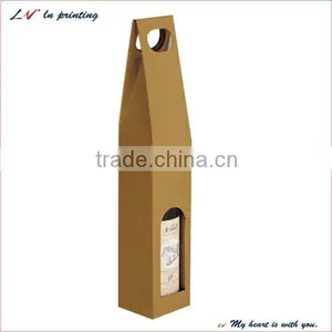 Custom Plane Portable Corrugated Wine Box With Diecut With Handle Wholesale thumbnail-1