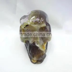 Crystal Hand Carving Amethyst Skull for Sale With High Quality Geode Good for Art Collection thumbnail-5