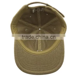 Khaki Color Unisex 6 Panel Fashion Custom Corduroy Cap Snapback With Leather Strap Metal Buckle Closure thumbnail-3