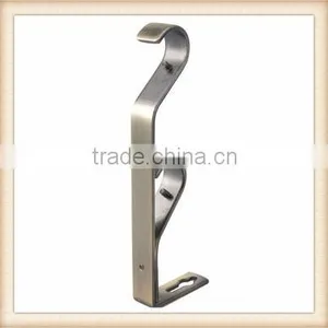 Satin Nickel Adjustable Metal Double Curtain Rod Bracket thumbnail-1