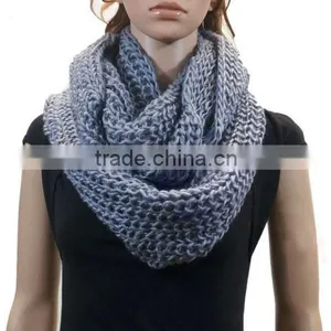 Women's Warm Circle Knit Cowl Loop Infinity Scarf Shawl Solid Colors thumbnail-1