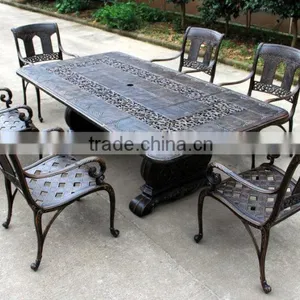 2016 Hot Selling Cast Aluminum Outdoor Patio Set 7-Piece Powder Coated With Rectangle Table thumbnail-1