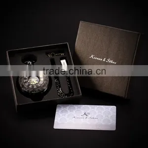 KS Skeleton Dial Hand Wind Analog Men Mechanical Pocket FOB Watch thumbnail-6