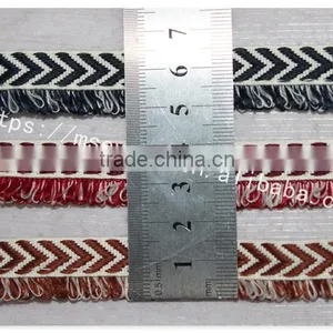 Good Price 1.6cm Width Yarn Dyed Polyester Weave With Fringe Wholesale thumbnail-6