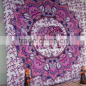 Indian Tapestry Wall Hanging Hippie Elephant Mandala Bedspread Ethnic Throw Art India Gift thumbnail-2