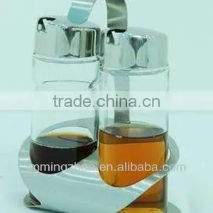 Glass Oil and Vinegar Bottle Set With Stand ,glass Spice Set thumbnail-1