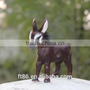 Craft Made Goat Fur Walking Donkey Garden Decor Christmas Donkey thumbnail-1